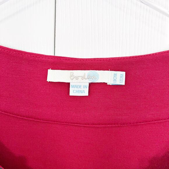 Boden Jeweled Neckline Red Ponte Knit Sheath Dress - Picture 3 of 7